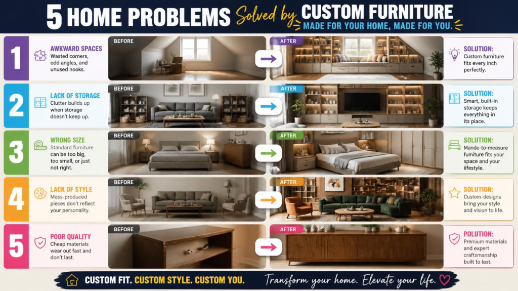 5 Masalah Rumah yang Bikin Pusing Custom Furniture adalah Jawabannya!