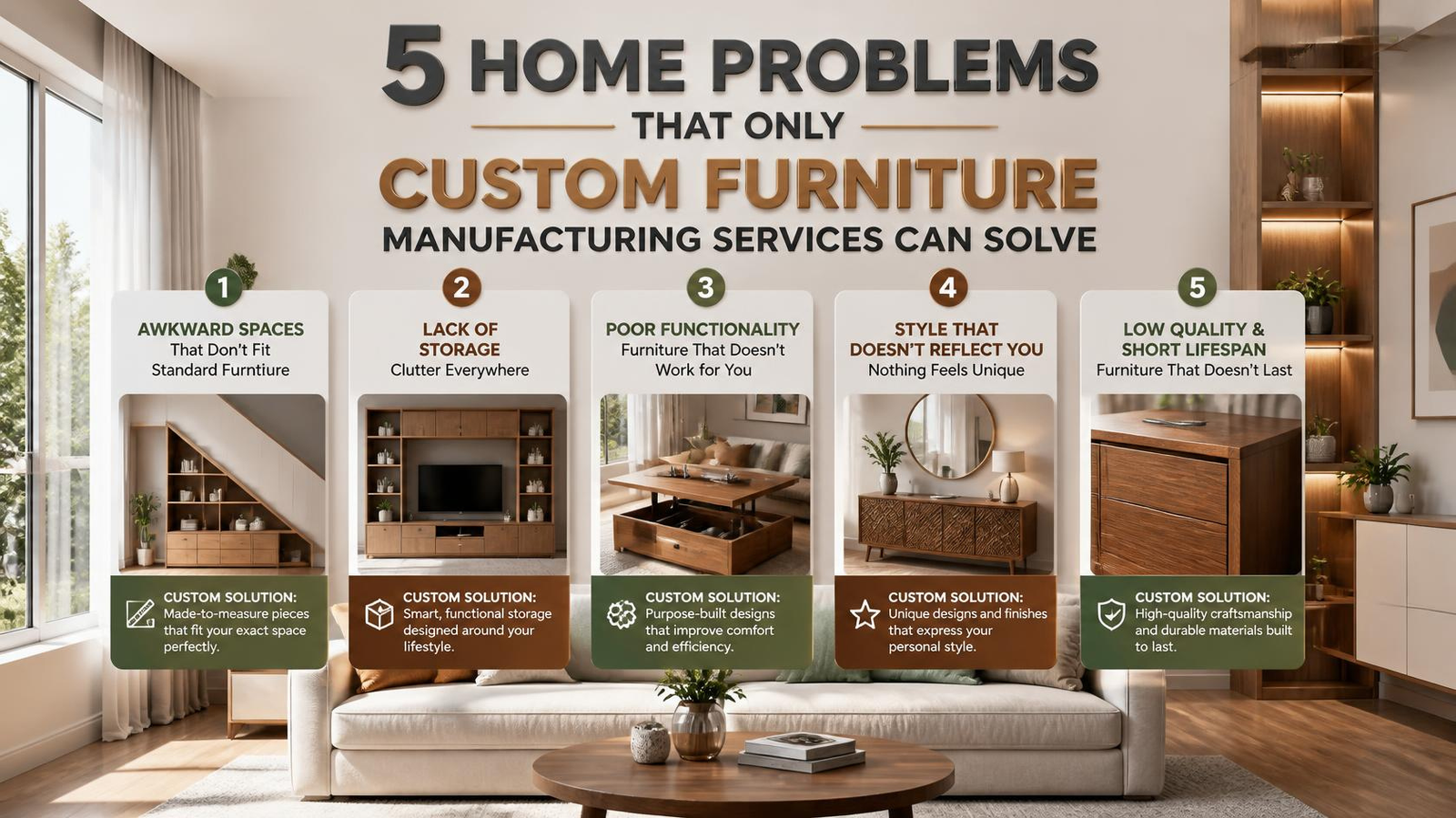 5 Masalah Rumah yang Hanya Bisa Diselesaikan Jasa Pembuatan Custom Furniture